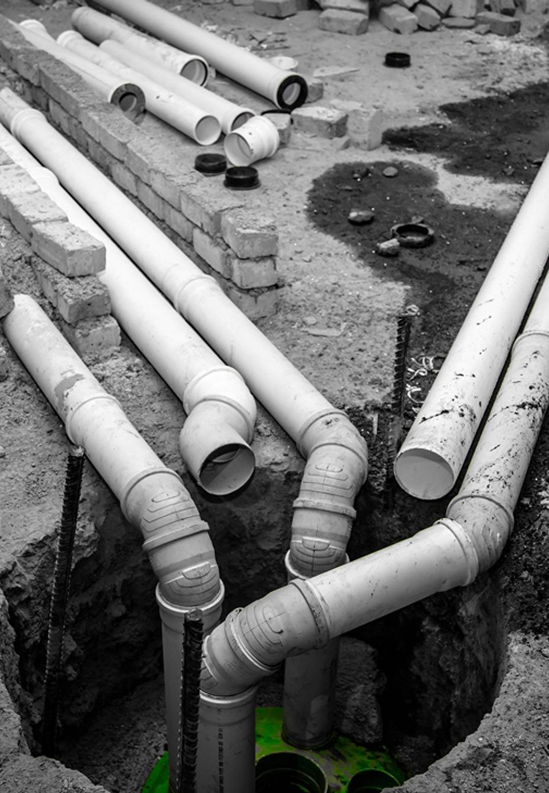 Underground sewer pipes